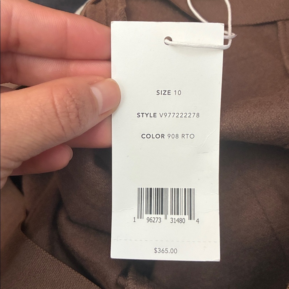 Vince Cozy Wool-Blend Mid-Rise Stitch-Front Pant in chocolate size 10 New - Picture 6 of 6
